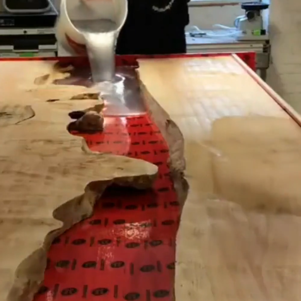 White epoxy Sliding Barn Door,Epoxy Barn Door ,Live Edge Resin Door