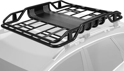 63''x43'' Roof Rack Basket Steel SUV Top Luggage Cargo Carrier Heavy Duty 220LBS