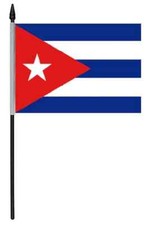 Cuba Small Hand Waving Flag 6" x 4" Desk Table