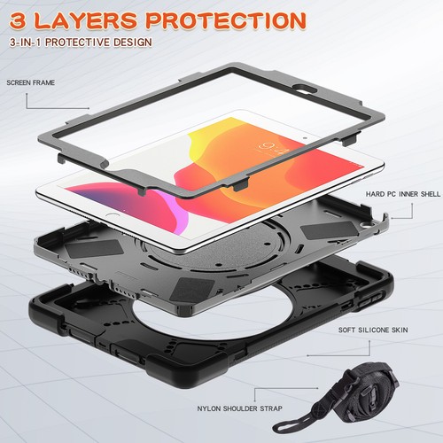 360° Rotating Stand Hand Holder Shoulder Strap Case For iPad Mini 4 5 Pro 9.7'' - Picture 24 of 130