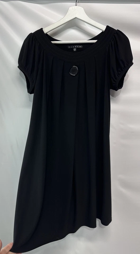 Tianna B Little Black Shift Dress Versatile Short Sleeve Vintage 80's  Style M - Image 3 of 4
