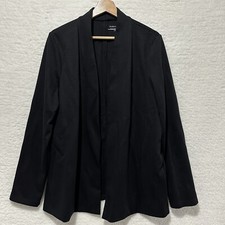 Eileen Fisher Women’s Black Open Front And Pockets Jacket Sz L/G Made In USA