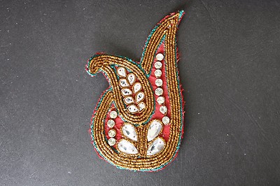 Jasdee Vintage Applique Patch Hand Work Rahinstone & Gotta Work Style A1349