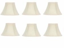 6 Inch Set Of 6 Chandelier Lamp Shades Eggshell Silk