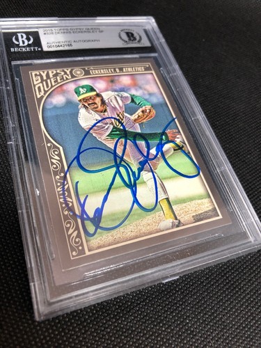 Carta Dennis Eckersley A"s Signed Auto 2015 Topps Gypsy Queen #328 ~ Beckett BAS - Foto 2 di 5
