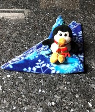 Handmade Puppy Dog Comfort Security Blue Snowflake Fleece Blanket  Penguin Toy