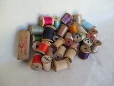 Vintage Lot of 52 THREAD Wooden Spools Sewing Crafts Rainbow JP COATS CLARK