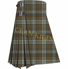 Scottish Handmade Traditional 8-yard Black Watch Weathered Tartan Kilt For Men