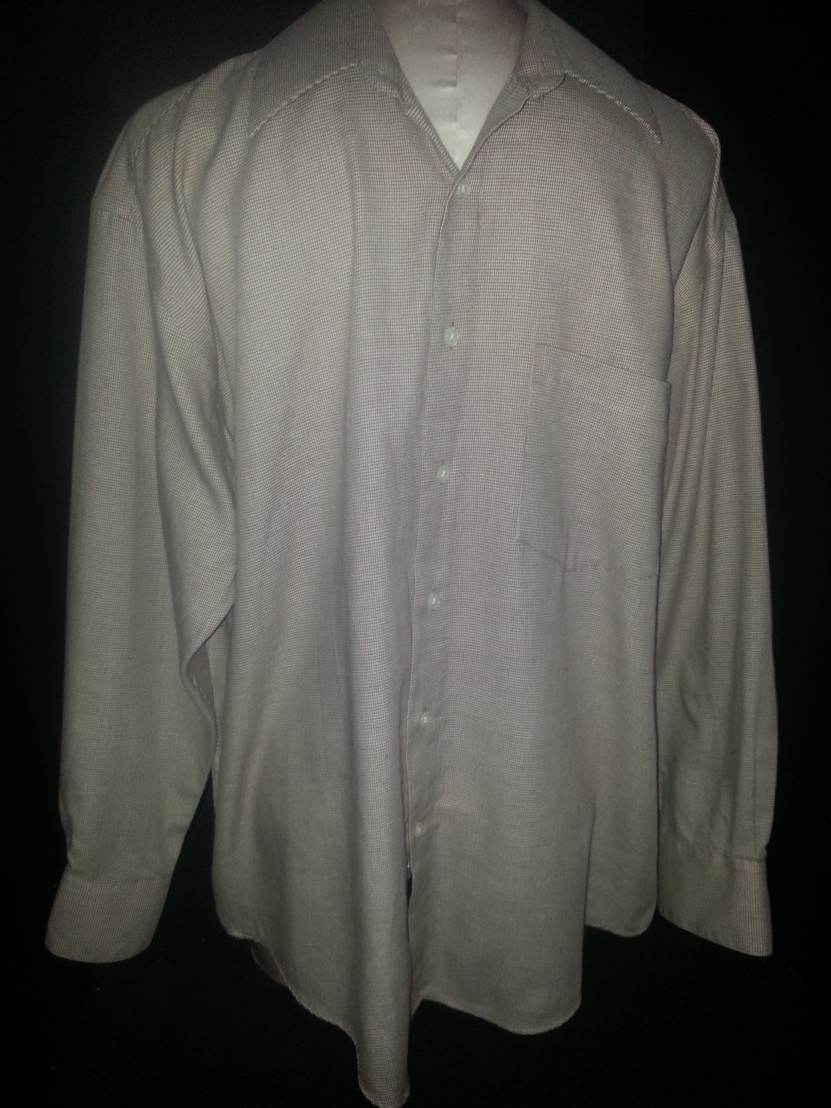 Camicia YVES SAINT LAURENT da uomo a maniche lunghe con bottoni sul davanti grande 16 32 marrone bianco