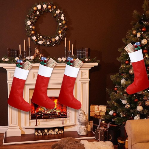 Shinymoon 4 Pcs Large Christmas Stockings Jumbo Felt Xmas Stockings Giant Fillab - Bild 5 von 7