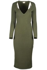 KHAITE GREEN KNIT MAXI DRESS LARGE