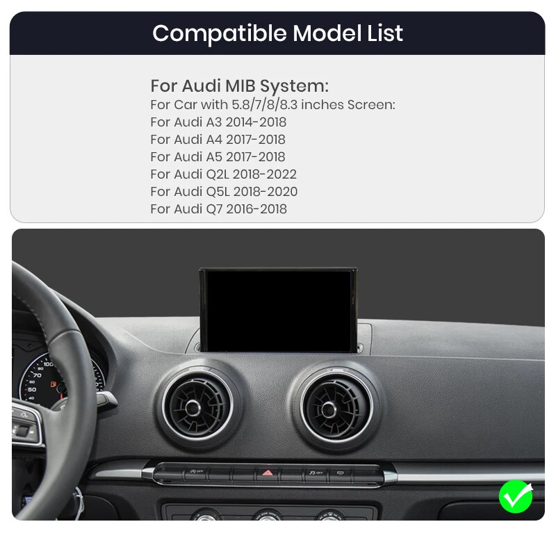 Für Audi A3 2012-2021 Q2 2012-2021 Wireless Apple Carplay Android Auto Interface - Bild 3 von 4