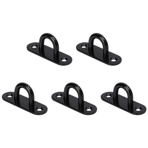 5-Pack Stainless Steel Ceiling Hook Eye Pads - 5mm Oval Plate For Hanging Lights, Fans, Hammocks