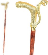 New Antique Snake Head Handle Wooden Walking Stick Cane Vintage Style Handmade