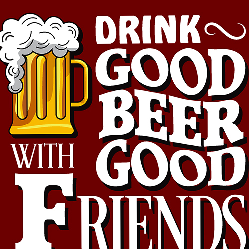 Drink Good Beer With Good Friends Cushion Cover 16"x16" 40cm Unique Gift Idea - Picture 2 of 3
