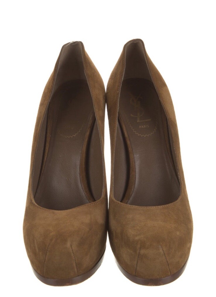 Decolte Yves Saint Laurent Rive Gauche scamosciate marroni 9 39