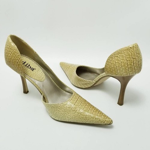Diba Zana D'orsay Pointed Toe Heels Shoes Faux Croc Skin Slip On Size 7M - Picture 10 of 12