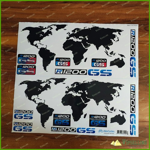 BMW Motorrad Motorsport R1200GS Adventure Blue Map Laminated Decals Stickers Ki - Foto 1 di 2