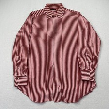 Adrian Jules LTD Men's Custom Dress Shirt Button Up Size Large Red Stripe