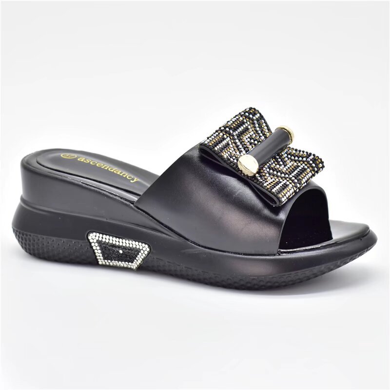 PANTOFOLA D’ORO Nuovi sandali italiani metà 5 5 cm scarpe casual pantofole di lusso scarpe donna oro casa