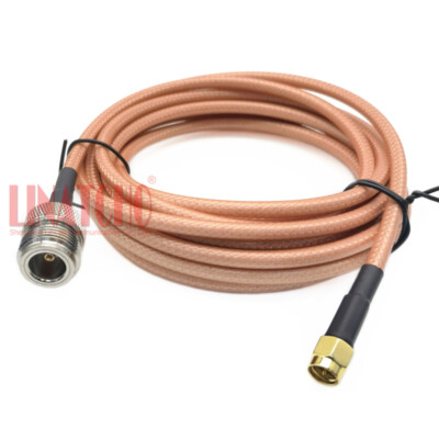 Coaxial Double Shield Low Loss RG142 N Female to SMA Male Outdoor Antenna Cable
