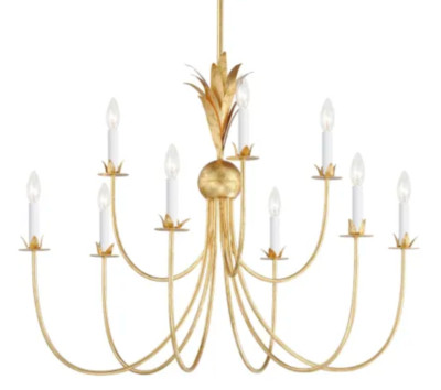 Visual Comfort STYLE Gramercy XL Gilded Candle Chandelier Chippendale Coastal