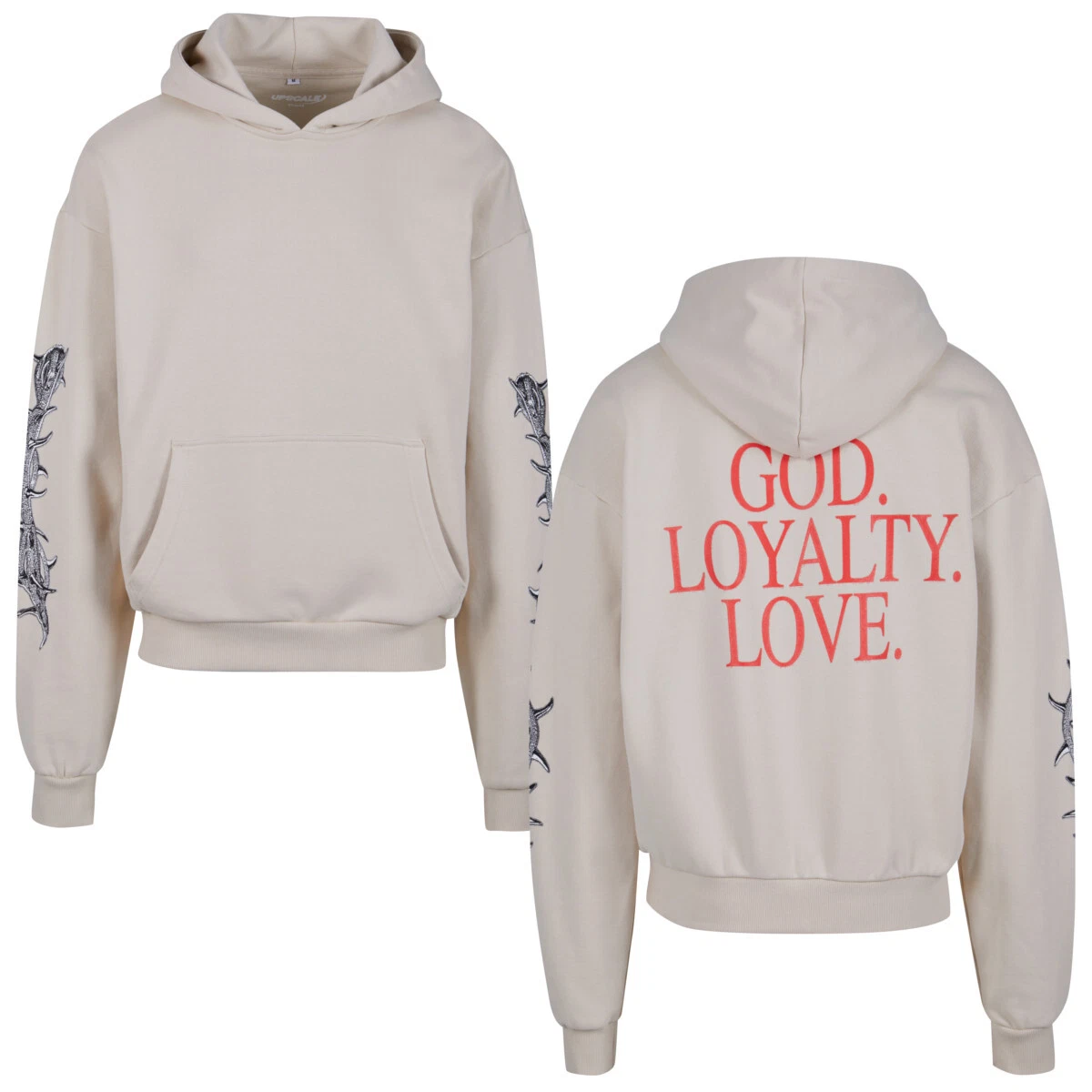 SACAI Felpa con cappuccio oversize Mister Tee God Loyalty Love ultrapesante felpa con cappuccio