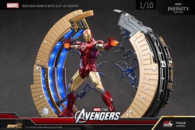 ZD Toys Avengers 1/10 Iron Man Mark VI & Suit-up Gantry MK6 ZDTOYS
