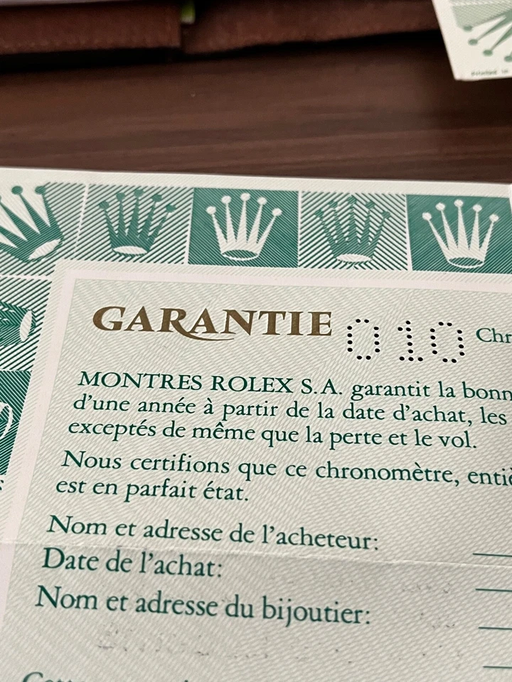 Guarantee Rolex Blank - Garanzia in bianco_Original 100% CORONE LUNGA - Immagine 2 di 4