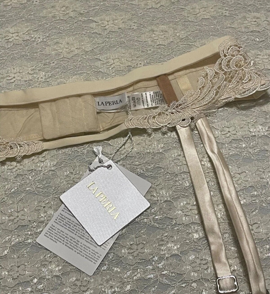 Liguero con tirantes La Perla Macrame Tale L marfil desnudo $435 Foto 2 de 3