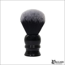 Shaving Brush - Maggard Razors Black  White Synthetic Brush, Black Handle, 24mm