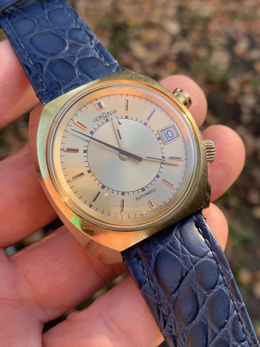 Vintage Lemania Memomatic Alarm Mens Watch Cal. 2980 Swiss 40mm GP