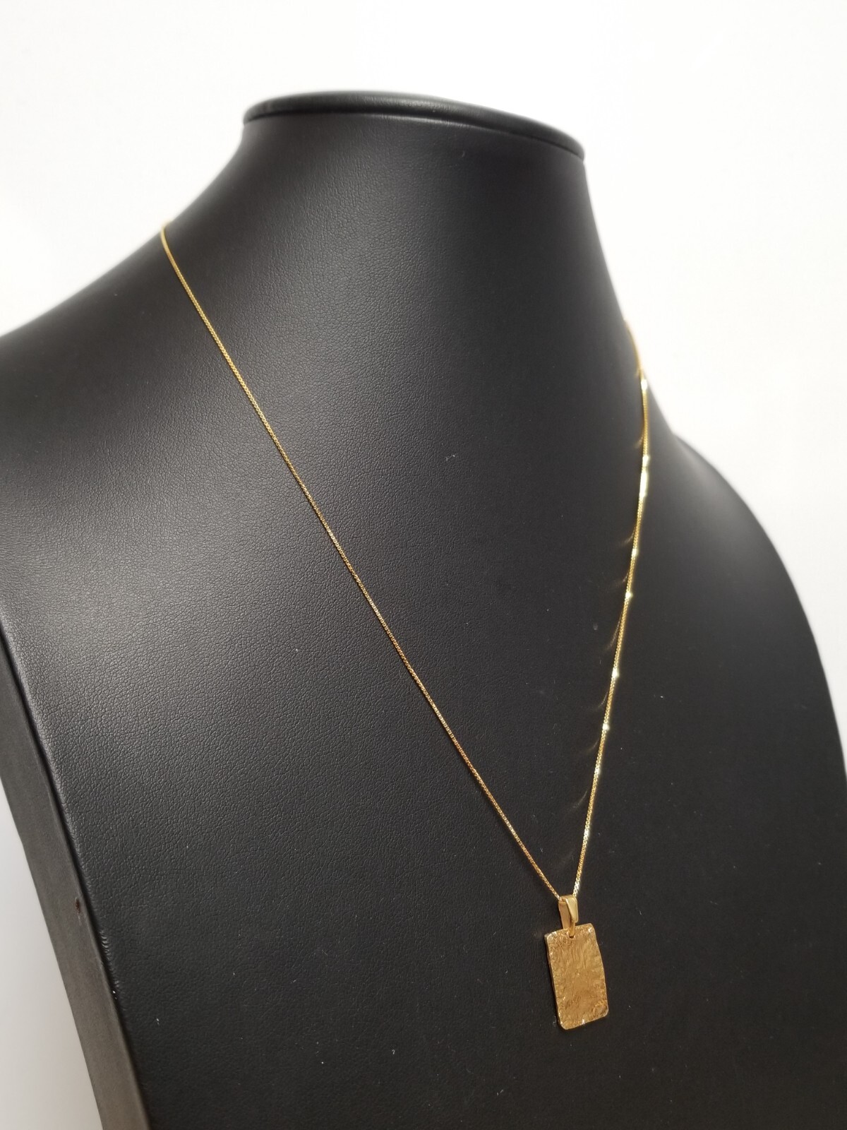 MairBerlin Simple Textured Rectangle Pendant 24k … - image 3