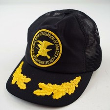 Vintage NRA Black Gold SnapBack Mesh Embroidered Trucker Hat Made In USA 5A