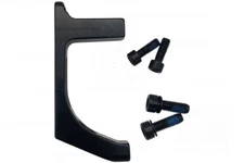 Brake Adaptor, Post Mount Caliper to Flat Mount Fork 160mm Rotor, 4 Bolts, Black