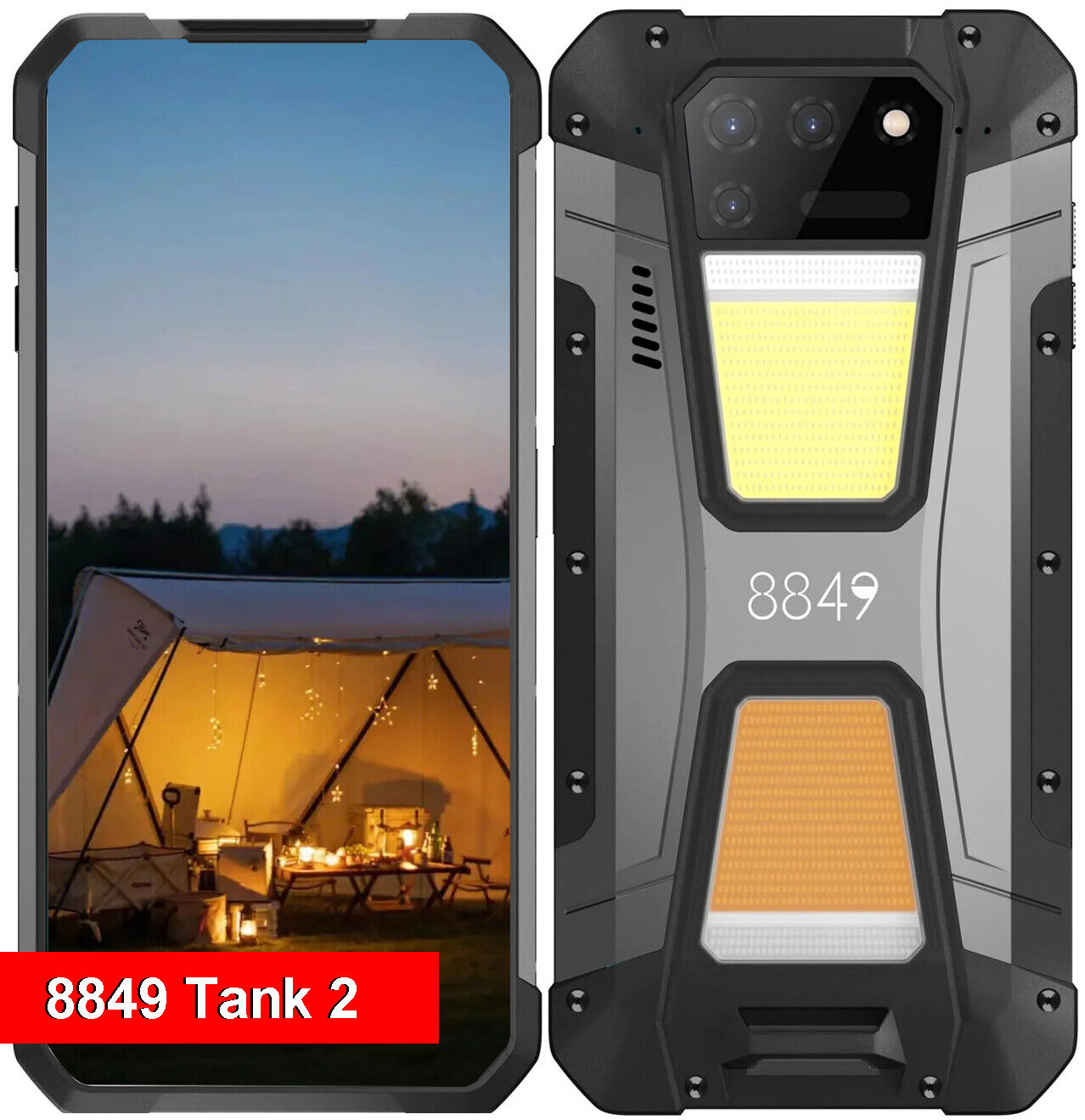 8849 Tank 2, Smartphone resistente desbloqueado 4G con proyector láser,  IP68 impermeable para exteriores con 22 GB+256 GB, cámara de 108 MP,  Andriod