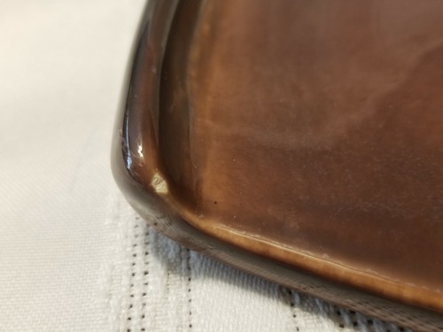 VTG Royal Haeger USA Art Pottery, Ebony Footed Console Bowl w/ Green+Brown #358 - Picture 12 of 12