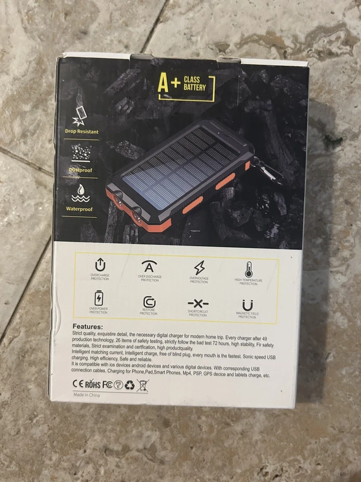 Banco de alimentación Mregb, cargador solar, 36800 mAh 5V3.1A QC 3.0 doble 2 puertos USB con flash Foto 3 de 4