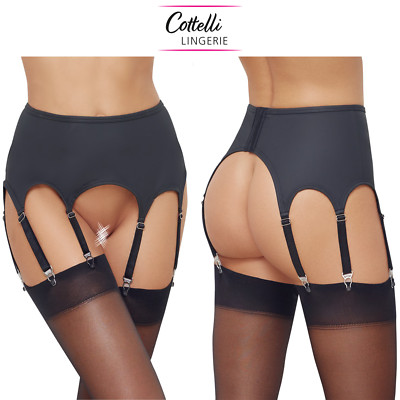 Cottelli Dessous Strumpfhalter schwarz matt Stretch mit 8 verstellbaren Trägern