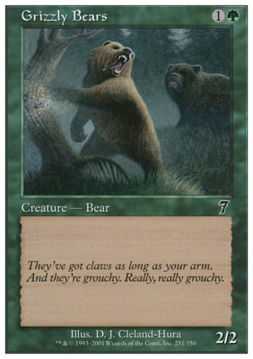 Magic the Gathering MTG Grizzly Bears (251) Seventh Edition LP | eBay