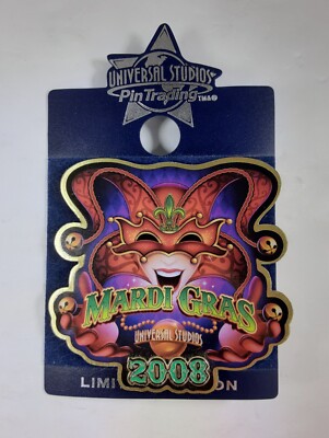 Universal Studios Orlando Florida Mardi Gras 2008 Pin Jester Mask LE 500
