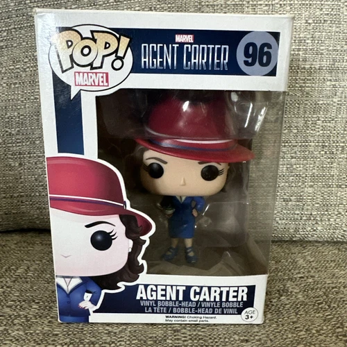 Marvel FUNKO POP #96 Agent Carter Peggy Bobble Head Vinyl Figure Authentic