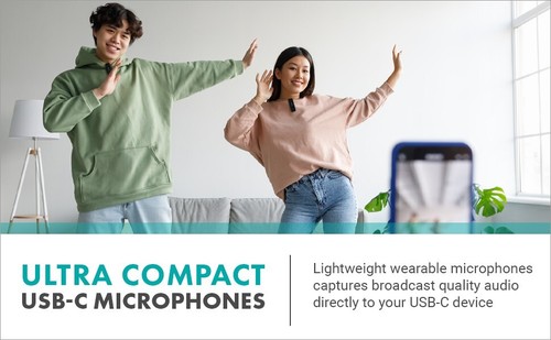 Movo Wireless Mini UC Duo USB-C Microfono Wireless Lavalier per Android - Foto 11 di 15
