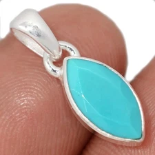 Natural Kingman Blue Mohave Turquoise 925 Silver Pendant Jewelry CP67042