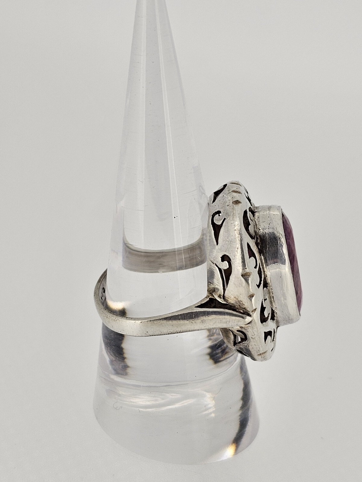 Sterling Silver Natural Ruby Ring - image 3