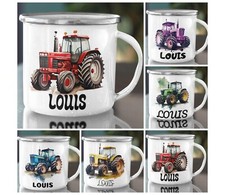 Traktor Kindertasse, Emaille Tasse Kinder, Tasse Kinder personalisiert,