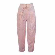 90s Y2K Pants Slacks Soft Pink Pleated Front Ruched High Waist Tapered Sz 4P