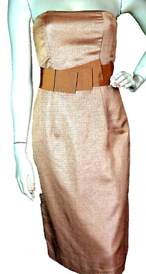 TARA JARMON Kleid 38 S/M Bustier Kupfer Bolero Jacke Designer Kostüm Luxus Elega