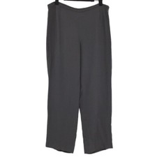 Armani Collezioni Trousers Womens 8 Gray Flat Front Dress Pants Silk Blend