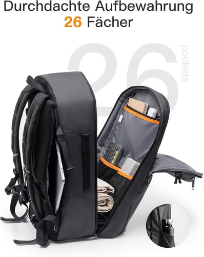 Inateck 40L Reiserucksack 26 Taschen TSA Freundlich Handgepäck Rucksack Herren - Bild 2 von 7